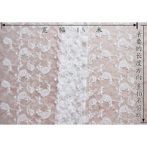 DIY lace fabric ivory special lace pattern embroidery for dress