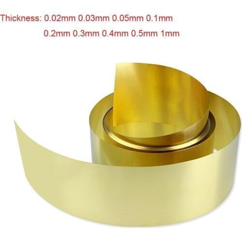 Brass Strip H59 Brass Metal Thin Sheet Foil Plate Thick 0.02/0.03/0.05/0.1/0.2/0.3/0.4/0.5/1mm width 48- 300mm
