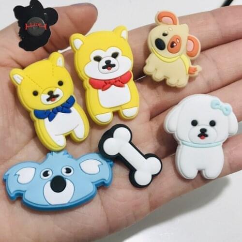 6PCS PVC Kawaii Cartoon Colorful Animals Fridge Magnetic Sticker Dog Flame Bird Tiger Bone Cat Refrigerator Magnets Kids Gifts
