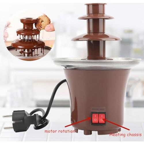Mini Chocolate Fondue Fountain Machine Easy to Assemble 3 Tier DIY Waterfall Hotpot