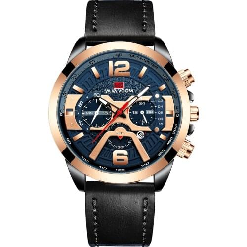 2021 new six-pin casual mens watch business belt watch calendar mens watch belt sports watch straight 45mm quartz mens watch