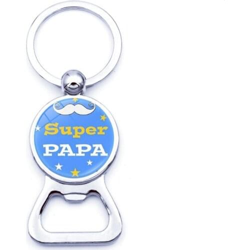 DUTRIEUX New Super Papa Love Daddy Time Gem Beer Bottle Opener Keychain Metal Key Ring Wholesale