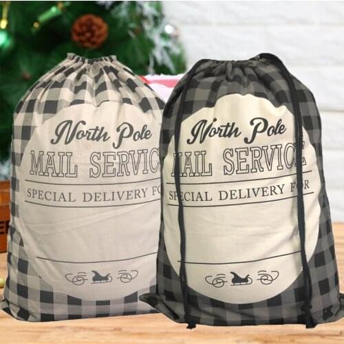 Wholesale Christmas Santa Sacks Striped Paid Pattern Gift Bag Xmas Tree Ornament Large Size New Year Decor Storage Santa Bag