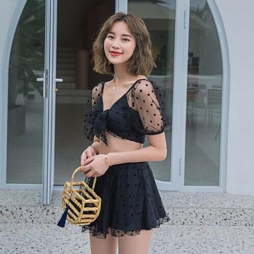 Bow Strapless High Waist Black Lace Bikini 2021 Female Swimsuit Women Swimwear Bikini set Bandeau Bather Bathing Suit Swim