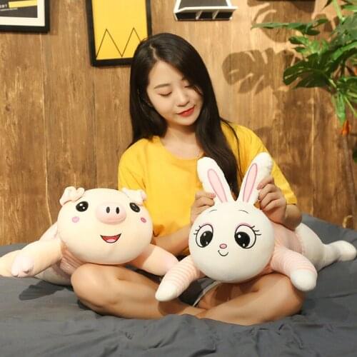 80-120cm Cute Rabbit Pillow Plush Toys Soft Stuffed Animal Pillows Baby Kid girl Sleep Partner Xmas Birthday Gift