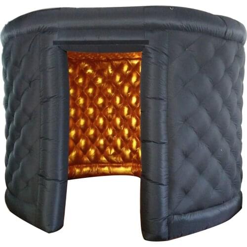 FUNWORLD Oval Shape 360 Photo Booth Enclosure Backdrop RGB LED Lights Portable Inflatable Photo Booth for Party Wedding Event