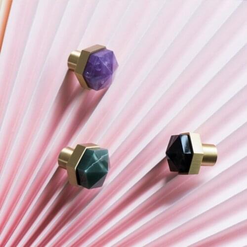 Simple Luxury Crystal Cabinet Door Handle Single Modern Home Wardrobe Drawer Brass Small Handle Single Hole Home Decoration Hook