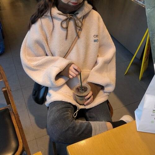 Pullover Women Winter Spring Hoodies 2020 Fall Harajuku Kawaii Hoody Warm Corduroy Bulk Items Wholesale Lots Girl Sweatshirt Top