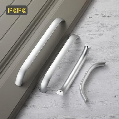 FCFC Cabinet Handles Drawer Pulls Long Silver 320MM Wardrobe Closet Kitchen Cabinet Knobs Handles for Furniture Handles Pulls