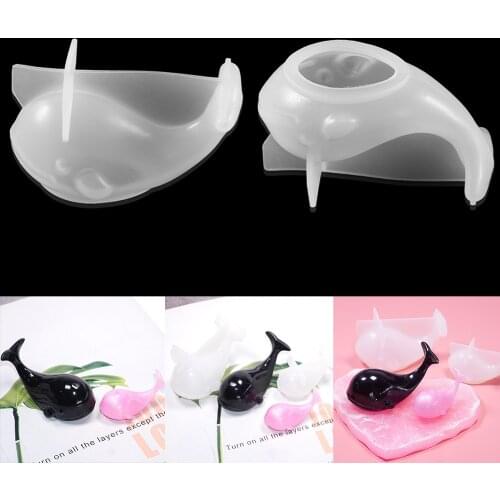 2 Sizes Whale Shape Silicone Mold Key Chain Pendants Epoxy Resin Mould Cute Animal Casting Molds for DIY Craft Jewelry Making