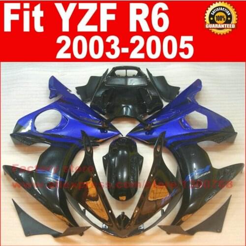 Blue black Moto parts for YAMAHA R6 fairing kit 2003 2004 2005 body kit fairings 03 04 05 R6 B72