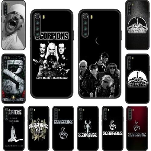 Scorpions Band Rudolf Schenker Phone case For Xiaomi Redmi Note S2 4 5 6 7 8 A S X Plus Pro black 3D hoesjes silicone cell cover