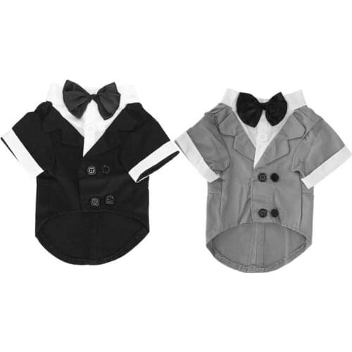 Dog Leisure Clothing Fashion Social Casual Pet Shirt Dog Shirts Pet Small Dog Suit Pet Bow Tie Collar Shirt Stylish