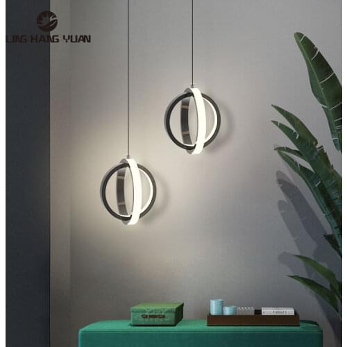 Modern Led Pendant Light 12W Black White Pendant Lamp For Foyer Living room Bedroom Bedside Lights Dining room Lighting Fixtures