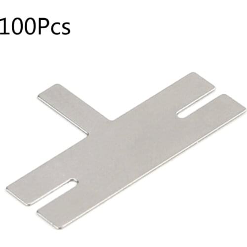 T Shaped 100 Pcs Nickel Sheets Long Battery Spot Welding Machine Welder Washers Nickel Plated Steel Strap Strip Sheets