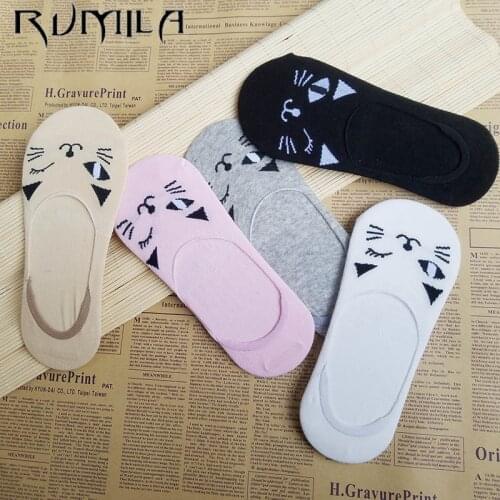 CAT Warm comfortable cotton bamboo fiber girl womens socks ankle low female invisible color girl boy hosier 6pair=12pcs WS114