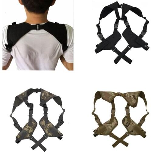 Universal Airsoft Tactical Military Double Pouch Hunting Combat Adjustable Nylon Gun Shoulder Holster Pouch Camo Handgun Holster