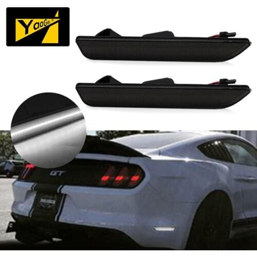 YaaGoo LED Side Marker LED Light Lamps For Ford Mustang 2015-2018 Smoke Lens Rear White
