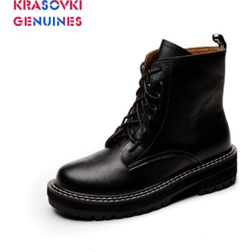 Krasovki Ankle Boots Womens 2020 New for Autumn Winter Fashion Short Boots Breathable Cross Tied Cross Tied Round Toe Ankle