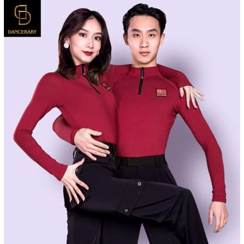 Woman long sleeve national standard Dance Top Latin dance clothing Woman long sleeve national standard Dance shirt Latin