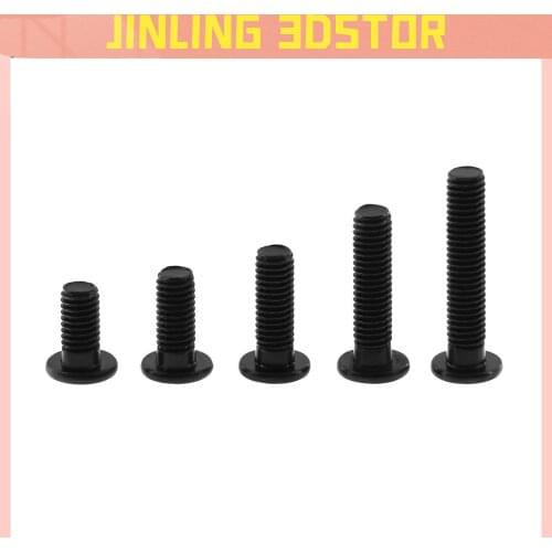10pcs/lot 3D Printer Parts M5 Low Profile Screws M5*8/10/12/15/20/25/30mm black color M5 Low Profile Screws