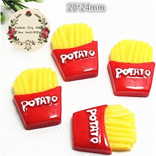 10pcs Cute Resin Potato Chips Simulation Miniature Food Art Flatback cabochon DIY Craft Decroation,20*24mm