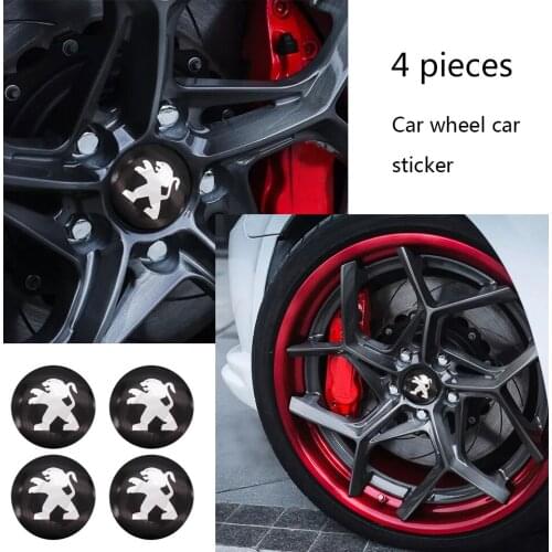 4pcs 56mm Car Wheel Center Hub Cap Badge Logo Emblem Decal Wheel Sticker Styling For Peugeot 206 207 307 3008 2008 308 408 508