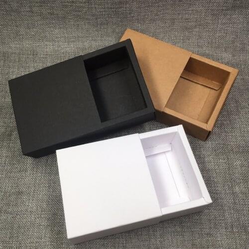 50pcs Kraft Gift Packing Boxes Blank Paper Drawer Box DIY Storage Boxes for Handmade Soap/Gifts/Crafts/Jewelry/Candy/Cake/Rose