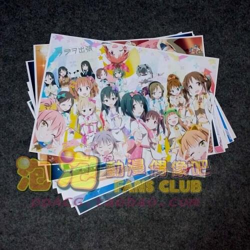 8pcs/lot A3 Anime THE IDOLM@STER Wall Pictures for Living Room Film Posters Sticker Decoration Gift