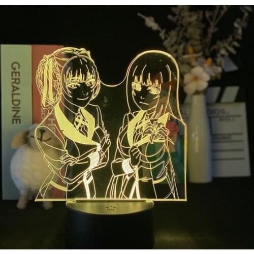 Anime Figure 3D Illusion Lamp Led Atmosphere Night Light With Remote Control RGB Colors Kakegurui Compulsive Kids Gifts