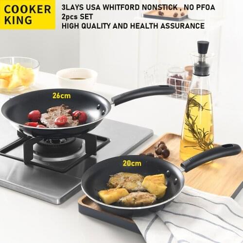 COOKER KING Nonstick Frying Pan Set, 20cm and 26cm 2pcs set , Omelette Pan Skillets Pan Set, Cookware SetDishwasher Safe