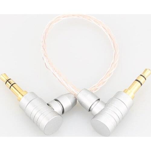 New Audiocrast 10cm 3.5mm Male to 3.5mm Male 8cores Silver Plated 3.5 mm Stereo Audio Hifi Audio cable car AUX wire cable
