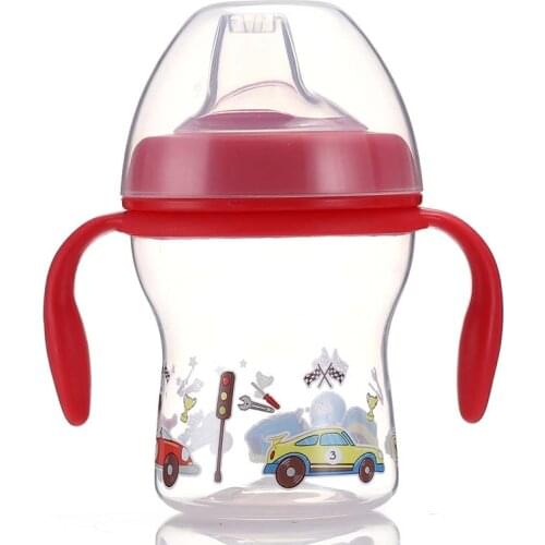 Safely Baby Water Milk Training Bottle Children Leak-proof Drinking Cups Baby Sippy Cup Feeding Drinking Handle Bottles 240ML