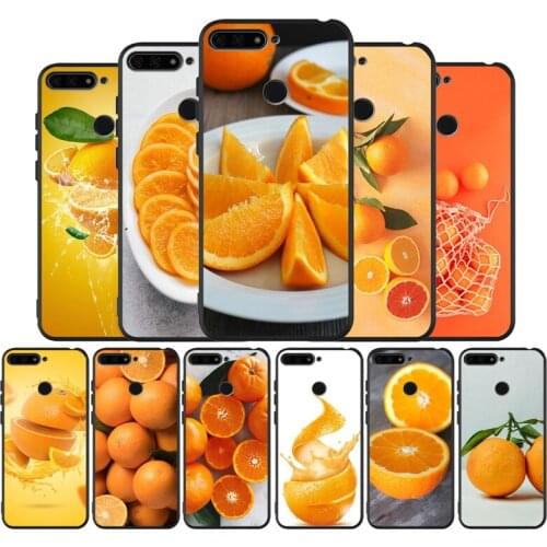 Orange black Silicone Phone Case For Huawei honor 30 8 8X 9 10 10 Lite 20 Mate 10 20 30 Lite Pro cover