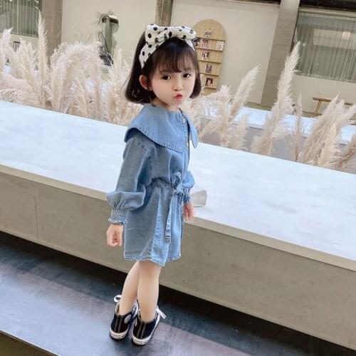 Childrens Dress Girls Denim Dress spring and autumn fashion Korean children girls autumn Princess long sleeve dress
