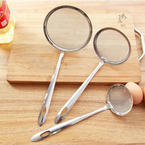 Stainless steel colander multifunctional fried fine mesh filter high quality flour sieve vegetables filter home kitchen tools
