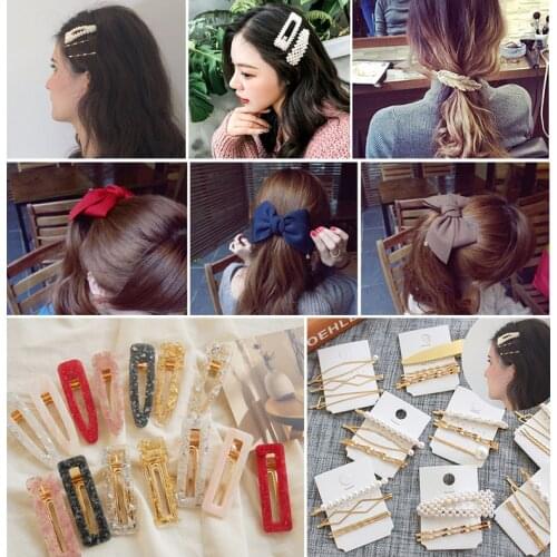 Elegant Pearl Hair Clips Hairpins for Women Girls Fashion Cute Sweet Hairgrips Hair Ornament Hair Accessories Barrette Headwear