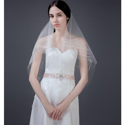 Wedding Veils 1.3M / 4.3Ft Lace Edge Bridal Veil Wedding Accessories Mariage Bride Welon Wedding Veil