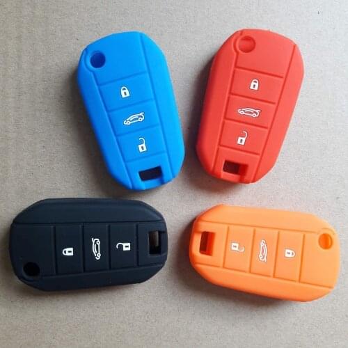 Flip Open Folding Silicon Funda Llave Key Case Accessory For Peugeot 3008 308 RCZ 508 408 2008 407 307 400 3Button Keyless Entry