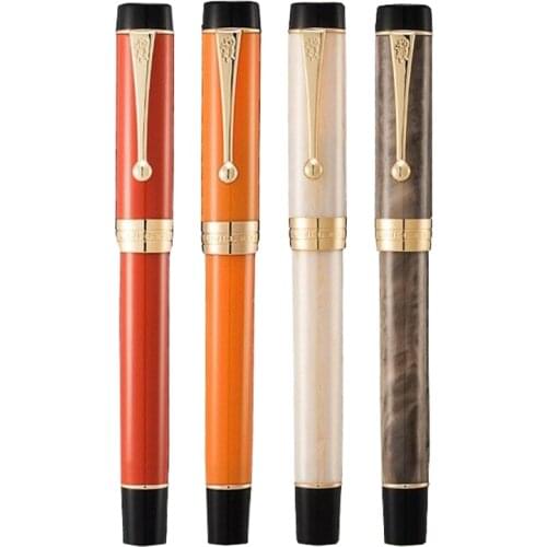 Jinhao 100 Centennial Resin Fountain Pen 18KGP Medium / Bent Nib 0.5 /1.2mm Golden Clip with Converter Business Office Gift Pen