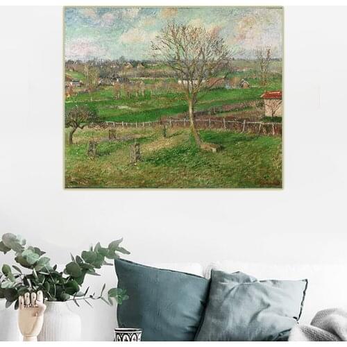 Citon Camille Pissarro《Landscape, Fields,Eragny》Canvas Art Oil Painting Famous Artwork Picture Poster Wall Decor Home Decoration
