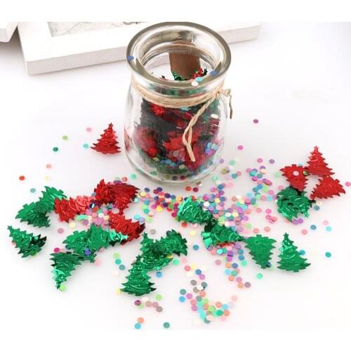 15g Red Green Mix Color Christmas Round Sequins Christmas Tree Confetti Tinfoil Sequins Christmas Gift DIY Home Decoration