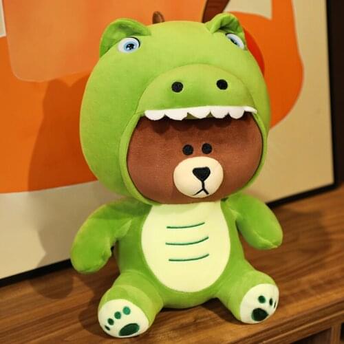 Creative Brown bear turns into star Delo stuffed animal yellow tiger throw pillow cute doll throw pillow