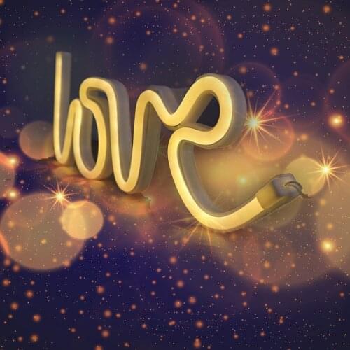 Creative Love Shape LED Neon Light Wedding Party Valentines Day Lamp Decoration Sign Night Light Battery Powered