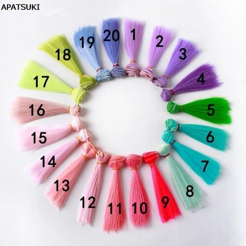 15cm*100cm Doll Colorful Wigs Hair For Barbie Doll For BJD/SD Doll Hair DIY High-temperature Wire Straight Wig Doll Accessories