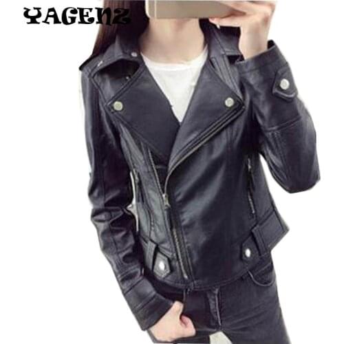 PU lady small leather Slim thin machine wagon jacket female pu jacket Korean version of the motorcycle clothing spring women tid