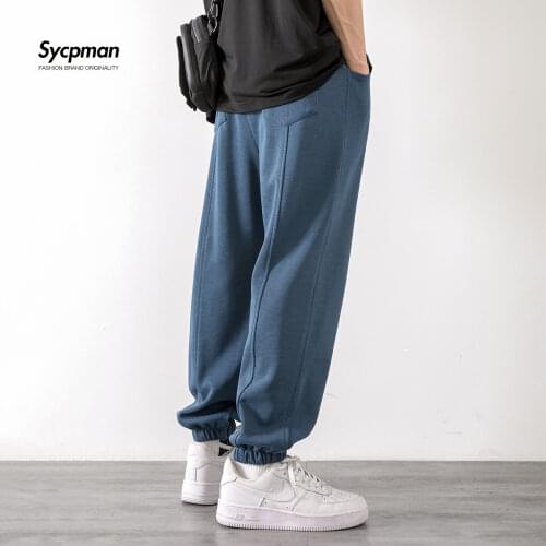 Summer ultra thin casual pants mens loose and breathable pants trend Leggings show thin and drooping summer sports pants