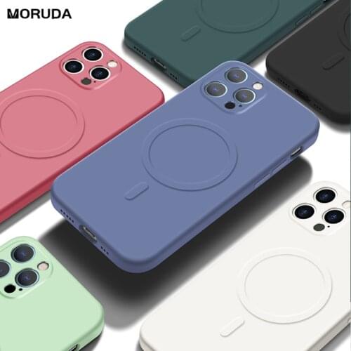 Magnetic Liquid Silicone Phone Case for iPhone 12 11 Pro 11Pro XS Max Mini XR X 8 7 Plus Luxury Wireless Charger Magsafing Cover