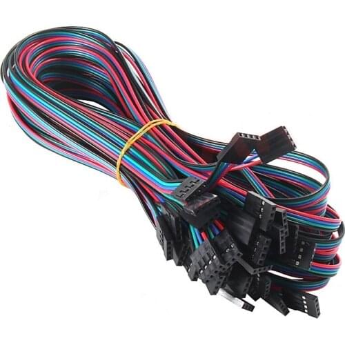 MEGA 5PCS/lot 4Pin Female to Female Dupont Cables 700mm 1000mm Dupont Jumper Wires 4Pin 3D Printer Parts for Motors Mainboard