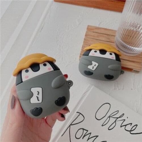 Cute Cartoon Penguin 3D Case For AirPods 1 2 Pro Bag Animal Soft Silicone Wireless Bluetooth Earphone Protection Cover Funda